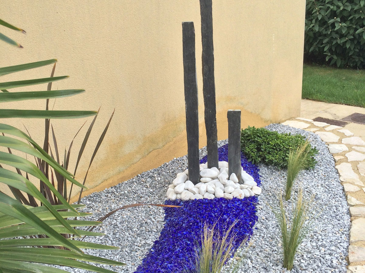 Aménagement extérieur - gravier de décoration